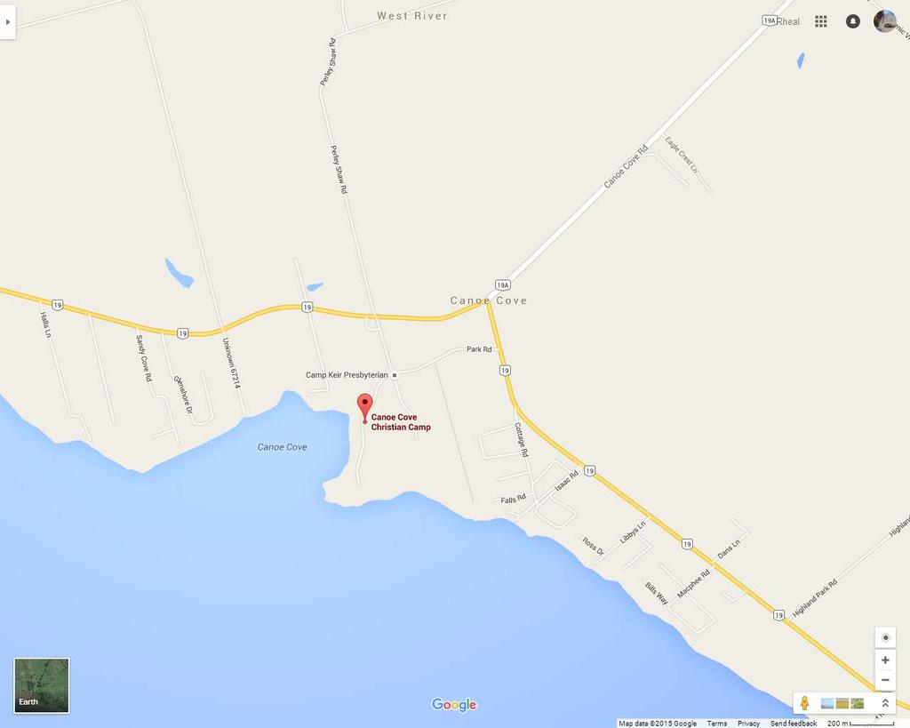 DIRECTIONS & TRANSPORTATION Below is a Google map of Canoe Cove Christian Camp. The Camp is located in the Community of Canoe Cove, on the south shore of Prince Edward Island.