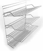 Pull out shoe rack - Vertical Easily mountable on carcass side Minimum depth required 515 mm Can take minimum 6 pairs of adult shoes