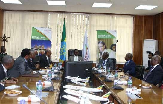 his delegation visited Ethiopian Airlines on February 22,