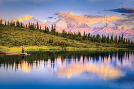 104 North of Anchorage: Denali include colorful Polychrome photographed Wonder Lake Does not include $10 entrance fee. Above - Casting a line into Wonder Lake.