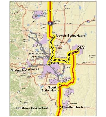 Corridor CR and North Metro CR as HS Rail IOS = Initial Operating Segment from Fort Collins to