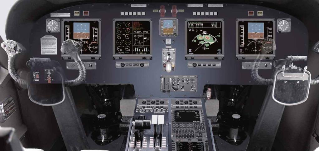 Integrated cockpit increased operational capabilities Improved effectiveness and enhanced situational awareness: The new ergonomically designed cockpit with its four large displays reduces the pilots