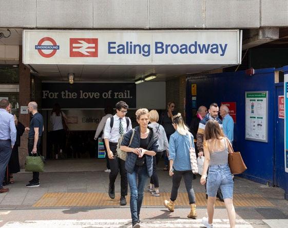 Transport and Communications in Ealing In addition to its excellent current road and rail communications, Ealing will benefit from the full opening in December 2019 of Crossrail (the Elizabeth Line)