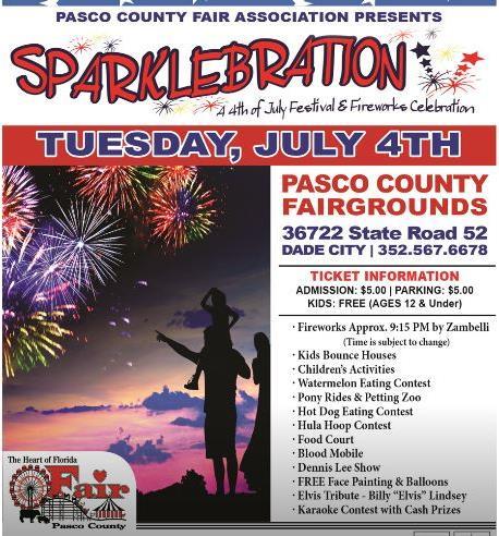 Sparklebration 4:00 to 9:30pm July 4, 2017 A fun filled day celebrating our Patriotism. Live entertainment with The Dennis Lee Show & Elvis in the house with Billy Lindsey!