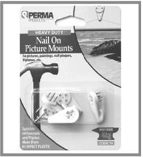 PICTURE HOOKS 7 x Small nail-on hooks per pack H2075 12