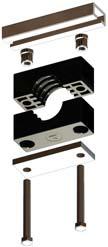 CH Clamp Set (2 halves) 1 SP Spacer Plate 2 RCN-9 Rail Nuts Stacking kit Strut Mounting [groups H3-H6] HSK 2 SB Stacking