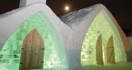 Every year more than 600 reports are made on the Ice Hotel Entirely made of 15000 tons of snow and 500 tons of ice, this original structure will stay frozen in your memory.