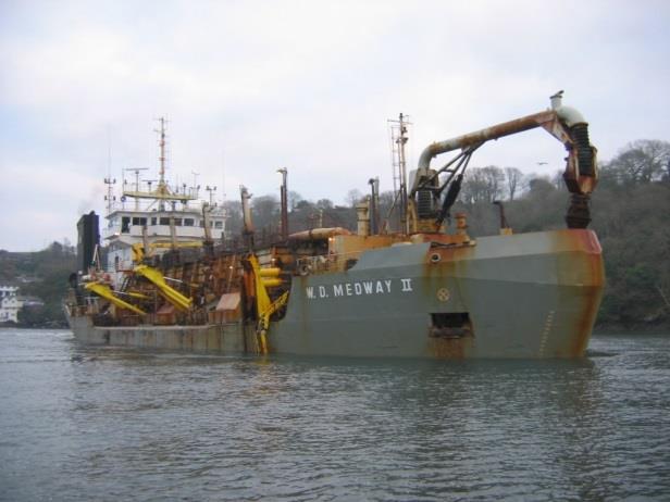 Dredging no 5 / 6 jetty berths The Sospan at the time the