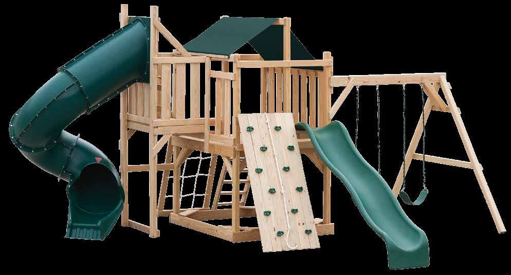 6 Wooden decks and railings mean no static from vinyl to shock your child.