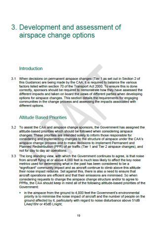 Air Navigation Guidance: Guidance on airspace & noise management and environmental objectives (draft), Department for Transport, February 2017 all text on this page is extracted from Section 3 of the