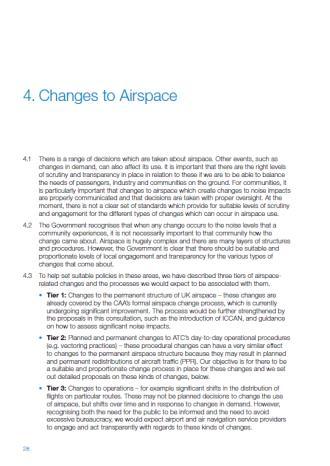UK Airspace Policy: A framework for balanced decisions on the design and use of airspace, Department for Transport, February 2017 all text on this page is extracted from Chapter 4: Changes to