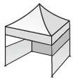 10x10 Tent 10x10 Tent frame Roof and valance 1 Back wall (full wall) 2 Side skirts (half wall)