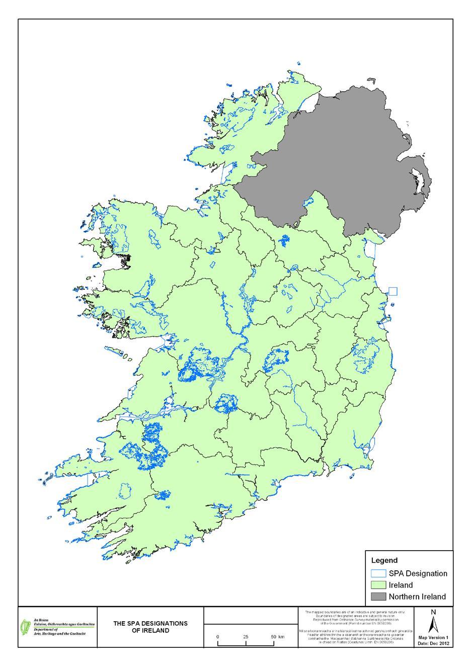 SPAs in Ireland 154 SPAs protected under Birds Directive Ireland is of particular importance for migratory waterbirds and breeding seabirds.