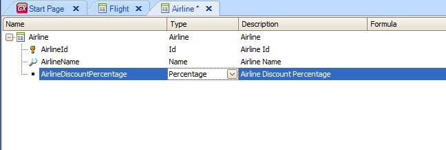 attributes of the extended table. Let s see that We create a transaction called Airline to record the airlines.