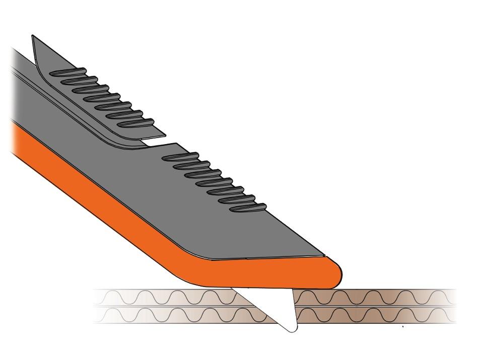 less blade = less injuries max corrugated wall thickness double 1/4-6.35 mm single 3/16-4.
