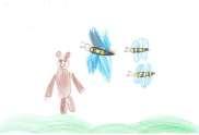 Slika 25: Risba na temo basni Medved in čebele Etian (6 let)