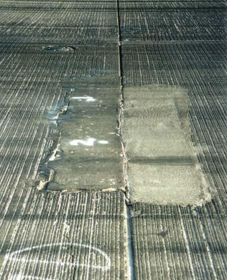 Figure 1 Typical Joint Distress 1999 PCI Survey Amongst growing concerns about the condition of Runway 9R-27L, a pavement evaluation study was again performed utilizing a heavy weight