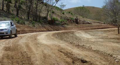 Excess excavation cannot be dumped in the immediate vicinity because of the steep hill sides.