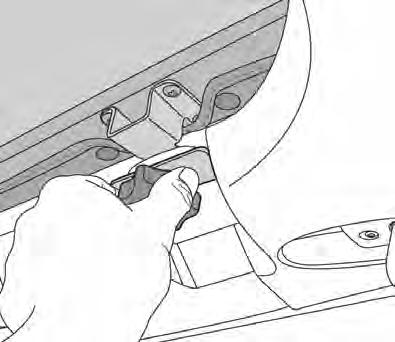 SECURE HEADER TO WINDSHIELD With the Bimini Centered on the vehicle, place the tabs on the Header Knob Bases above the