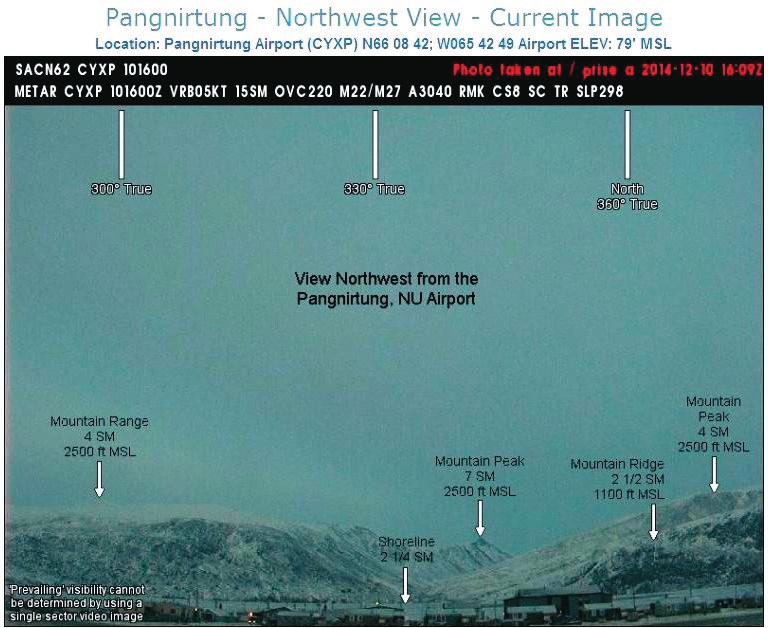 Enhancing aviation weather services Weather camera image with reference overlay.