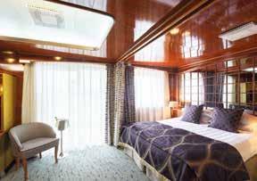The feeling of luxury is enhanced by the wood panelling and brass, which predominates throughout the vessel conveying the atmosphere of a private yacht.