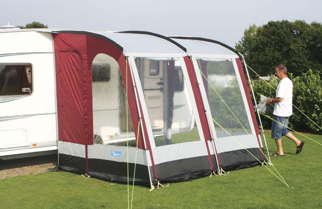 The Rally range extends 250 cm from the caravan, providing so much more room than other lightweight awning.