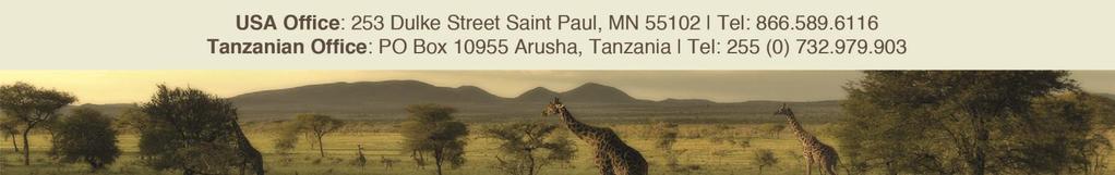 SAMPLE CAMPING SCHEDLES 2016 - valid until December 31, 2016 (updated) GENERAL ITINERARY HIGHLIGHTS: Featured Destinations: Northern Tanzanian parks (see below for details) Accommodations: A2T