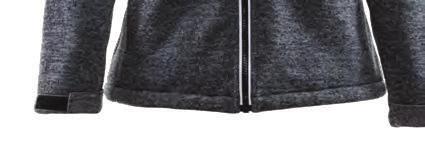 microfleece lining 4 Zipper pockets: 2 hand warmer, left chest, inside Waterproof zipper on chest pocket Snap on hood Adjustable cuffs Draw cord at bottom Red