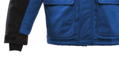 with hidden-snap storm flap Pencil pocket on left sleeve 2 Chest pockets with waterproof zippers