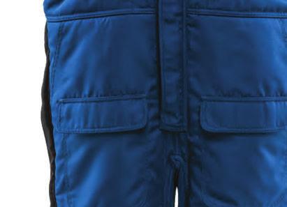 bag pockets Waist-high leg zippers Heel reinforcement patches Rugged scuff-resistant knee patches