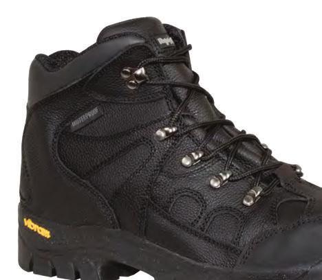 Leather Boots 113 Moc-Toe Max Comfort Waterproof Puncture Resistant INSULATION: 2g Thinsulate UPPER: Buffalo leather OUTSOLE: Vibram Montana with IceTrek TOE: ASTM/CSA composite FEATURES: Goodyear