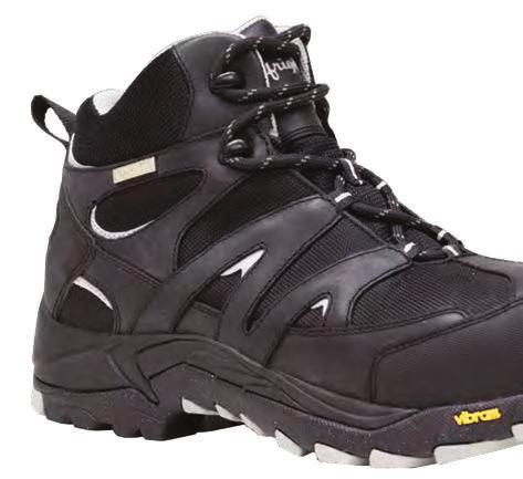 Crossover Boots AND ABOVE AND ABOVE 12 Rustic Hiker Max Comfort UPPER: 6 Nylon/leather OUTSOLE: Vibram XS Ultimate Anti-Slip TOE: ASTM composite FEATURES: Rubber heel plate Rubber toe guard
