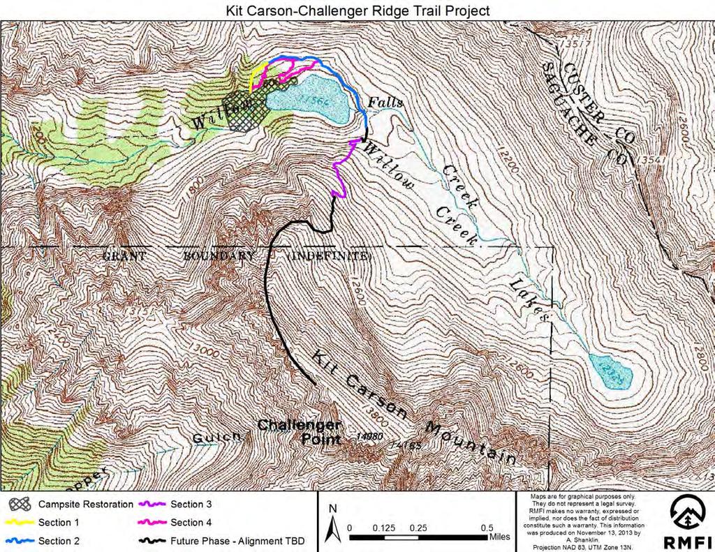 5 Figure 1. Map of Kit Carson-Challenger Ridge Trail Project.