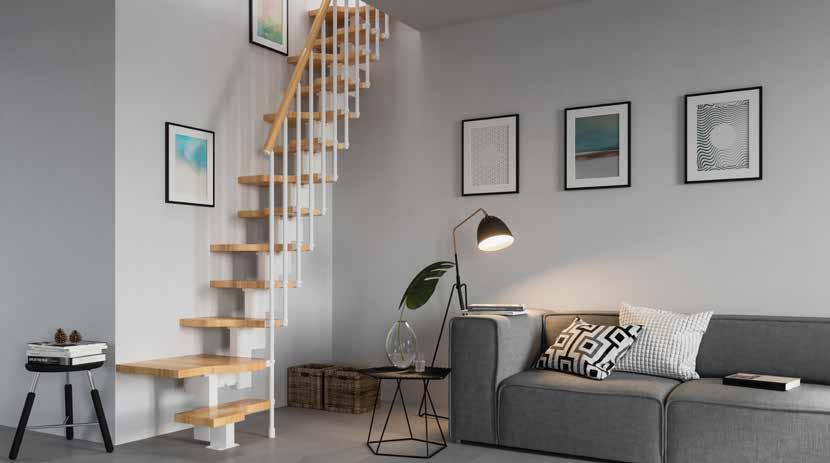 Mini Mini is a space saver staircase, created to offer a smart solution even when there is not enough space for a normal open staircase.