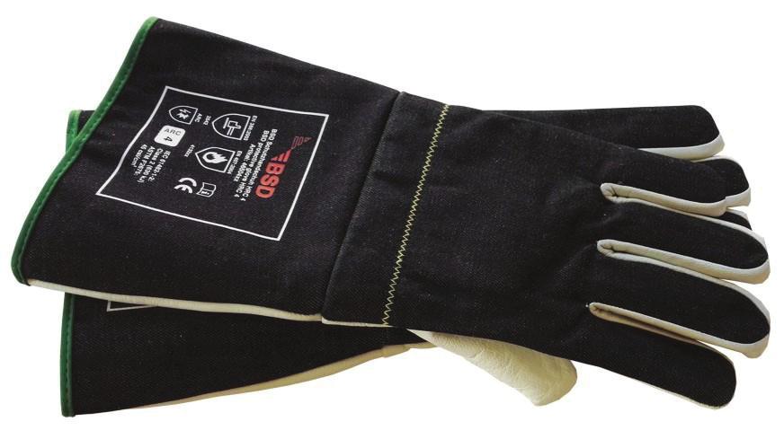 BSD arc flash gloves, class 2 (630 kj), HRC 4, 45.