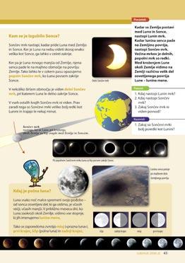 Večina mrkov je delnih, popolni mrk so redki. Med kroženjem Lune okoli Zemlje vidimo lunine mene. Učbenik str. 42-43 Od prejšnjič.