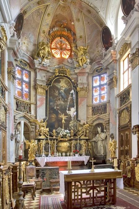 known for the magnificent baroque, blue Stiftskirche