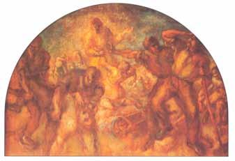 iz zgodovine medicine Osrednjo Zavodovo dvorano krasi najmogočnejše Jakopičevo olje (295 cm x 409,5 cm), imenovano Katastrofa.