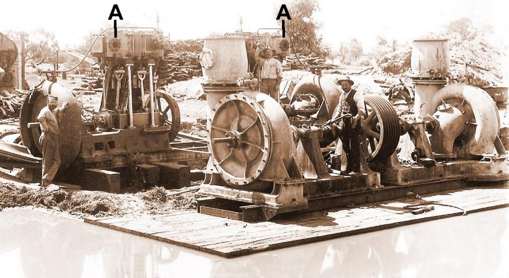 Pumps being installed for irrigation pumping at Renmark, 1894. Image: Richard Venus You may wish to stay at Renmark and look around or stay at Berri, approximately 20 kms west down the Sturt Highway.