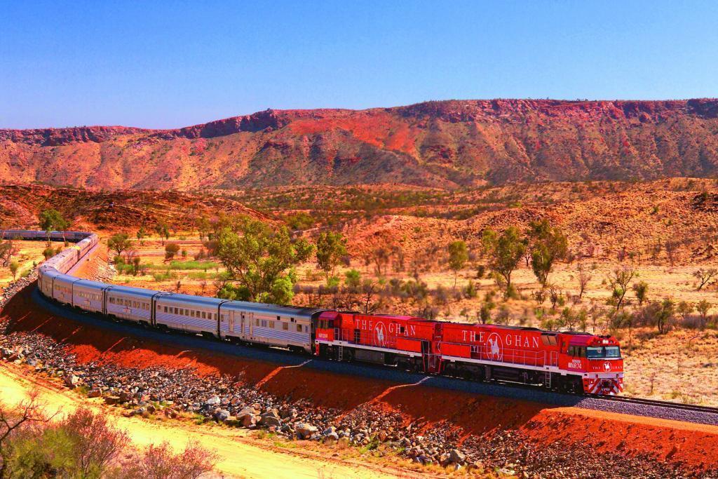 route between Sydney and Perth and The Ghan in the Red Centre on its north-south route