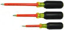 SCREWDRIVERS WITH CUSHION GRIP Phillips available in these sizes: #0 X 2 #1 X 4 #1 X 3 #2 X 4 #2 X 1-1/2 #2 X 8 #2 X 4 #3 X 4 #2 X 6 #3 X 6 #4 X 8 Robertson available in these sizes: INSULATED