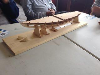 Mark Rosenbush brought in his model of the famous Canadian fishing schooner Bluenose. This model is being constructed from a kit by Billing Boats.