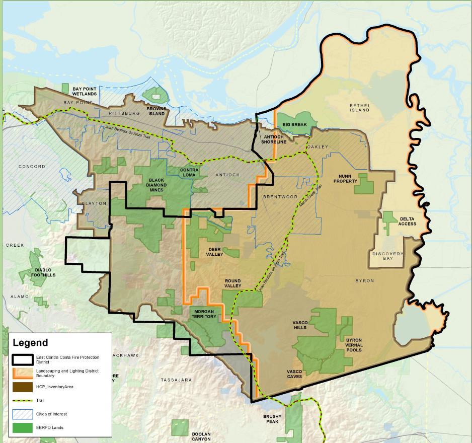 What are boundaries for the East Contra Costa County LLD?