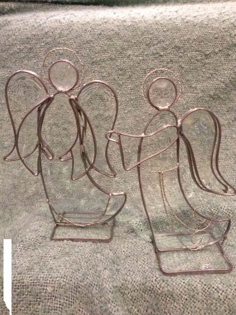 Auction Item #S31 Sparkling Angels Two hand-made leaded glass angel figurines, about 12" tall.