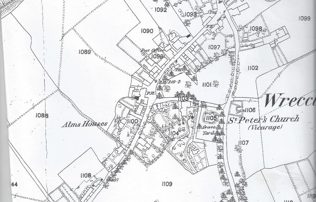 Map showing Wrecclesham Grange It is not known when the Grange was built but it does not appear in the Tithe Map of Surrey which was drawn in 1840.