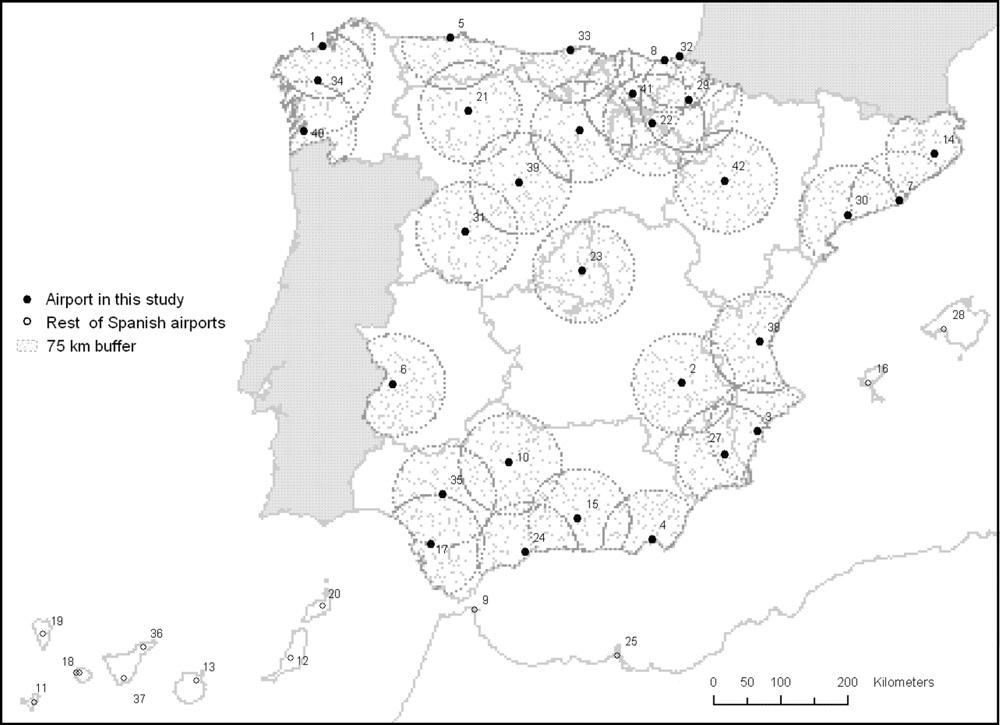 F.J. Tapiador et al. / Journal of Air Transport Management 14 (2008) 205 212 207 Fig. 1. The Spanish airport system. Aerodromes are not considered. Geographic Institute (IGN).