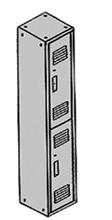 MEDIUM DUTY DOUE DOOR LOCKERS Medium duty, 20 gauge steel, all welded construction. Ideal for correctional and detention facilities. Piano hinged doors for strength. Recessed handles for safety.