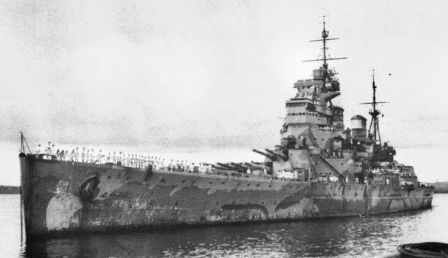 Then there is the fire started by Prinz Eugen s 8-inch shells. Captain Leach of Prince of Wales described the fire as a vast blowlamp.
