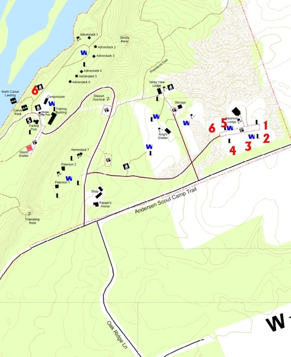 Map of Fred C Andersen Scout Camp Knight