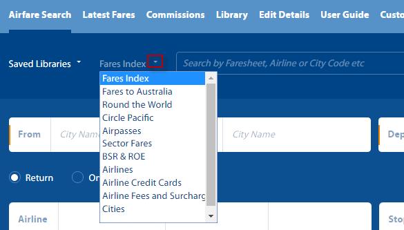 Note: You may use the Delete button to remove the fare sheets, and fare searches, from your library 5.